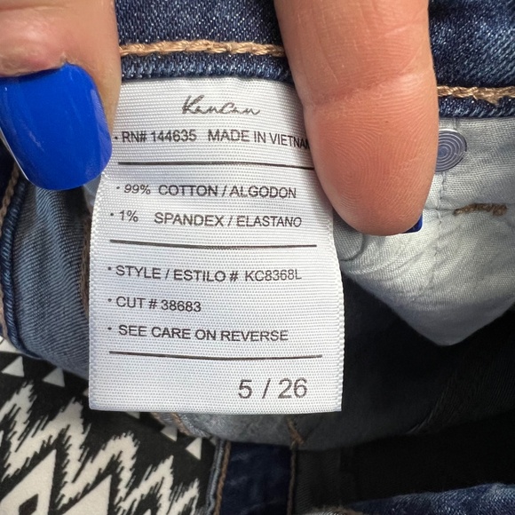 👖|•KANCAN•| Distressed Paint Splatter Cuffed Jeans Size 5/26👖 - Picture 7 of 7